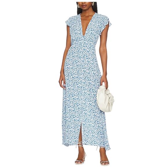 Faithfull the Brand Dresses & Skirts - Faithfull The Brand Floral Blue Magdelena Midi Dress Size XXL